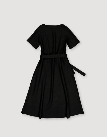 LINEN A-LINE DRESS