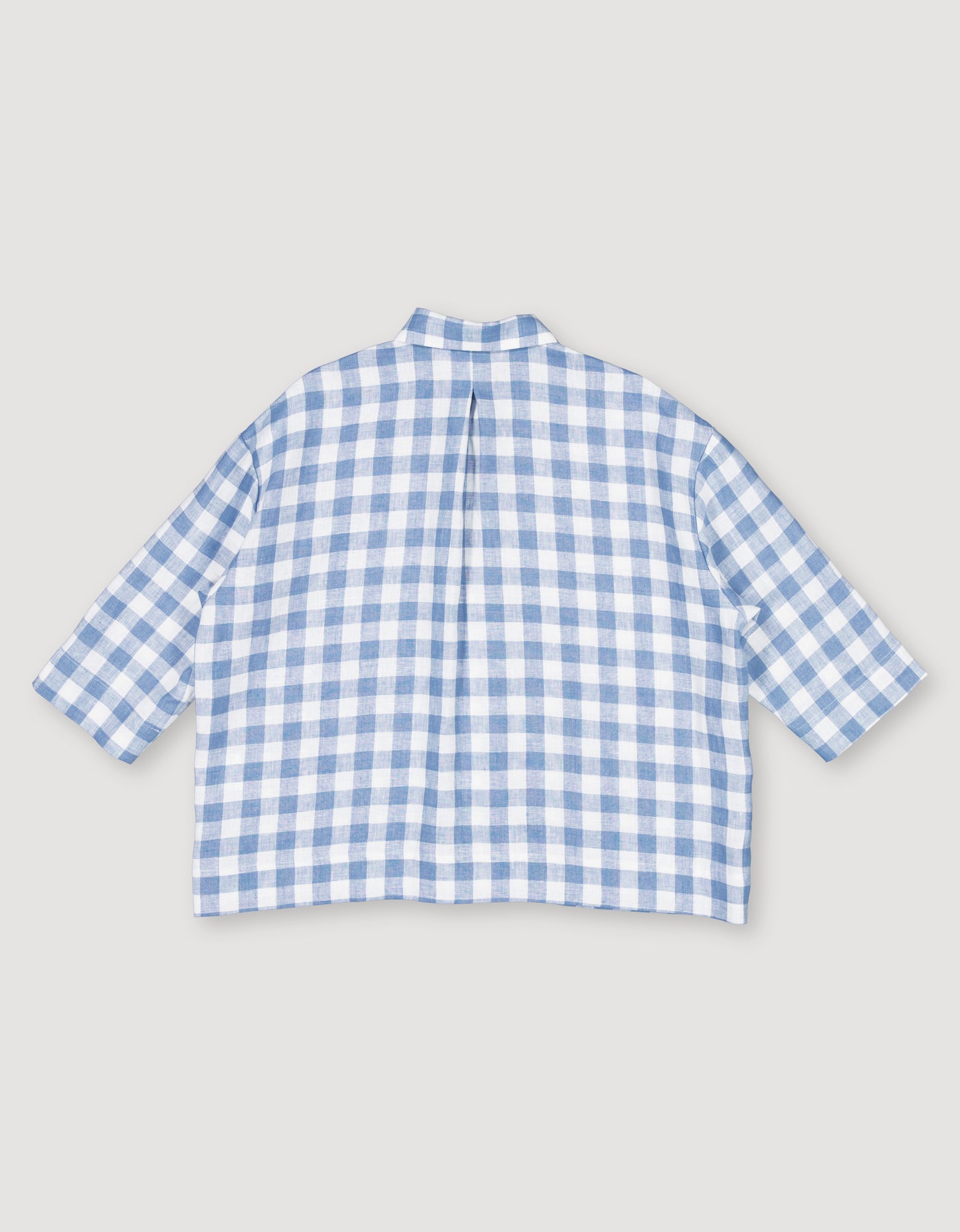 LOOSE LINEN BLOUSE CHECK