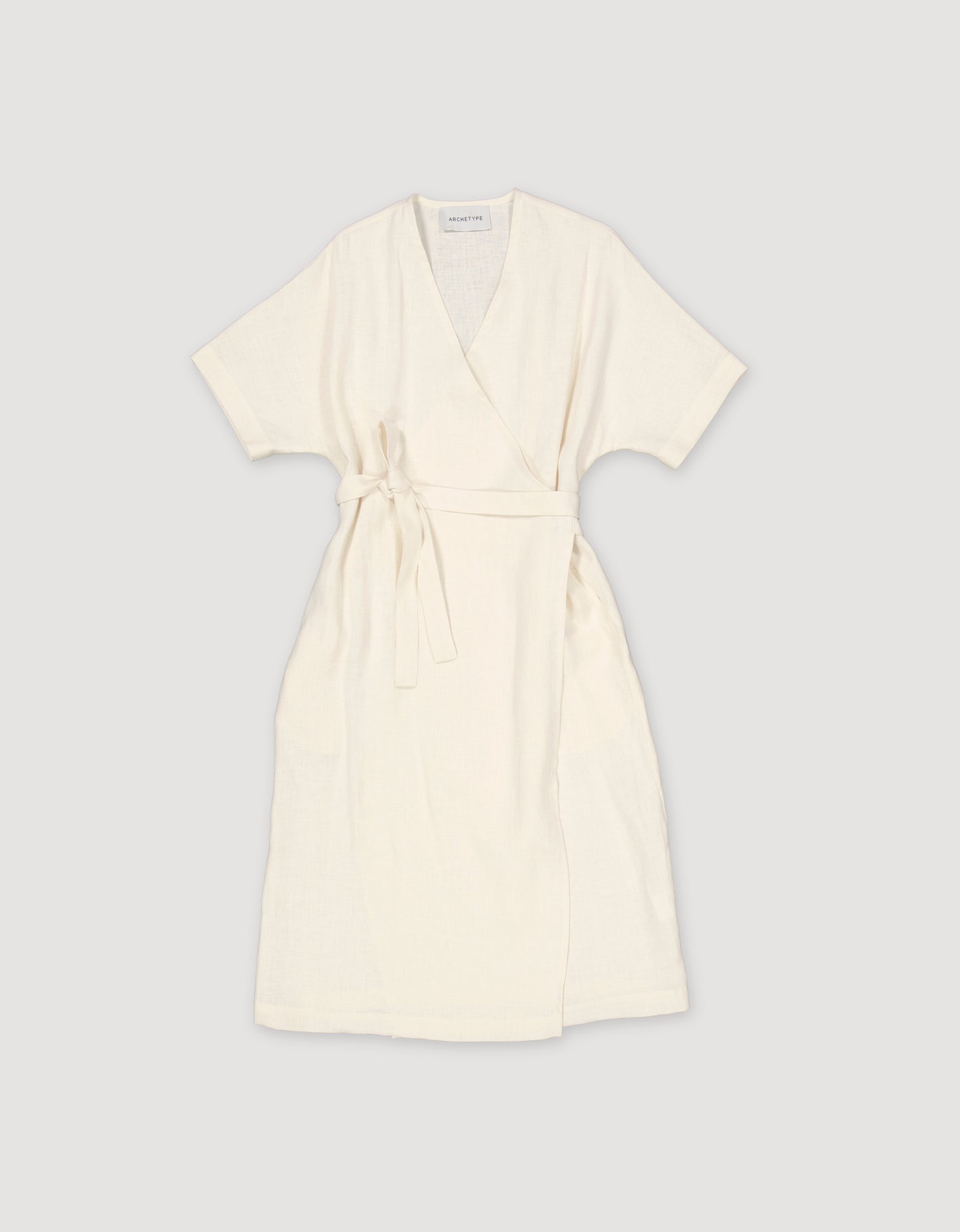 LINEN WRAP DRESS
