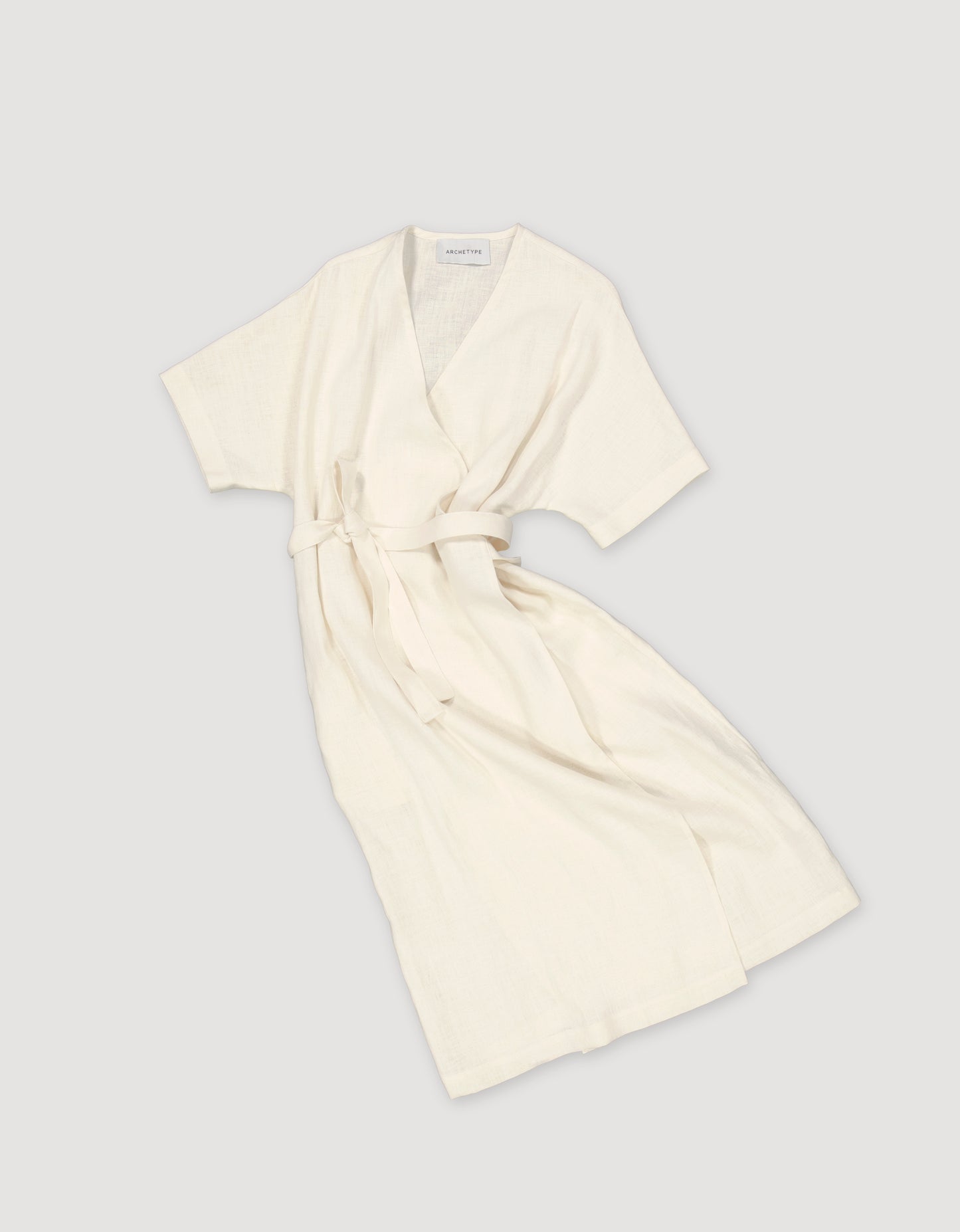 LINEN WRAP DRESS