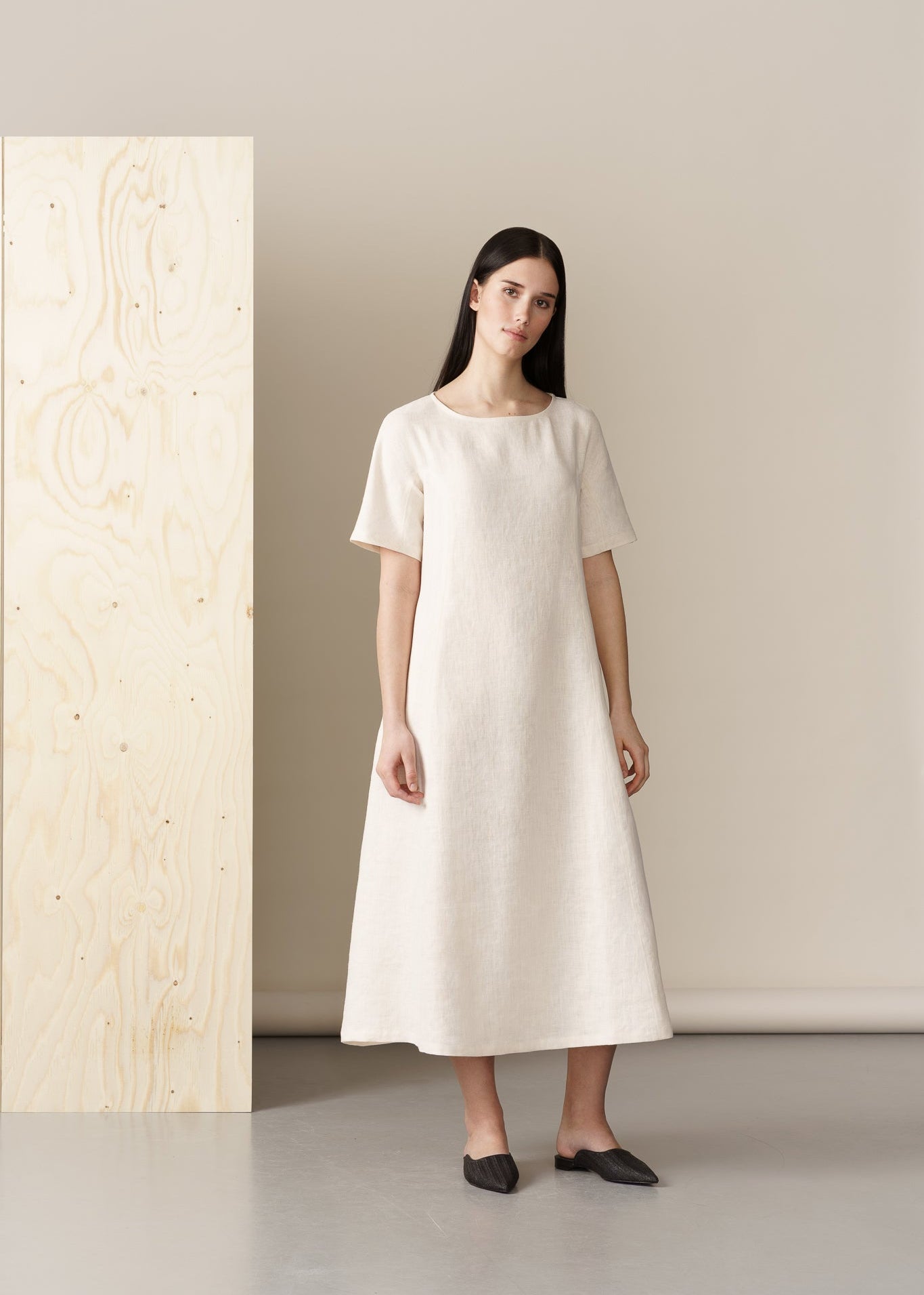LINEN A-LINE DRESS