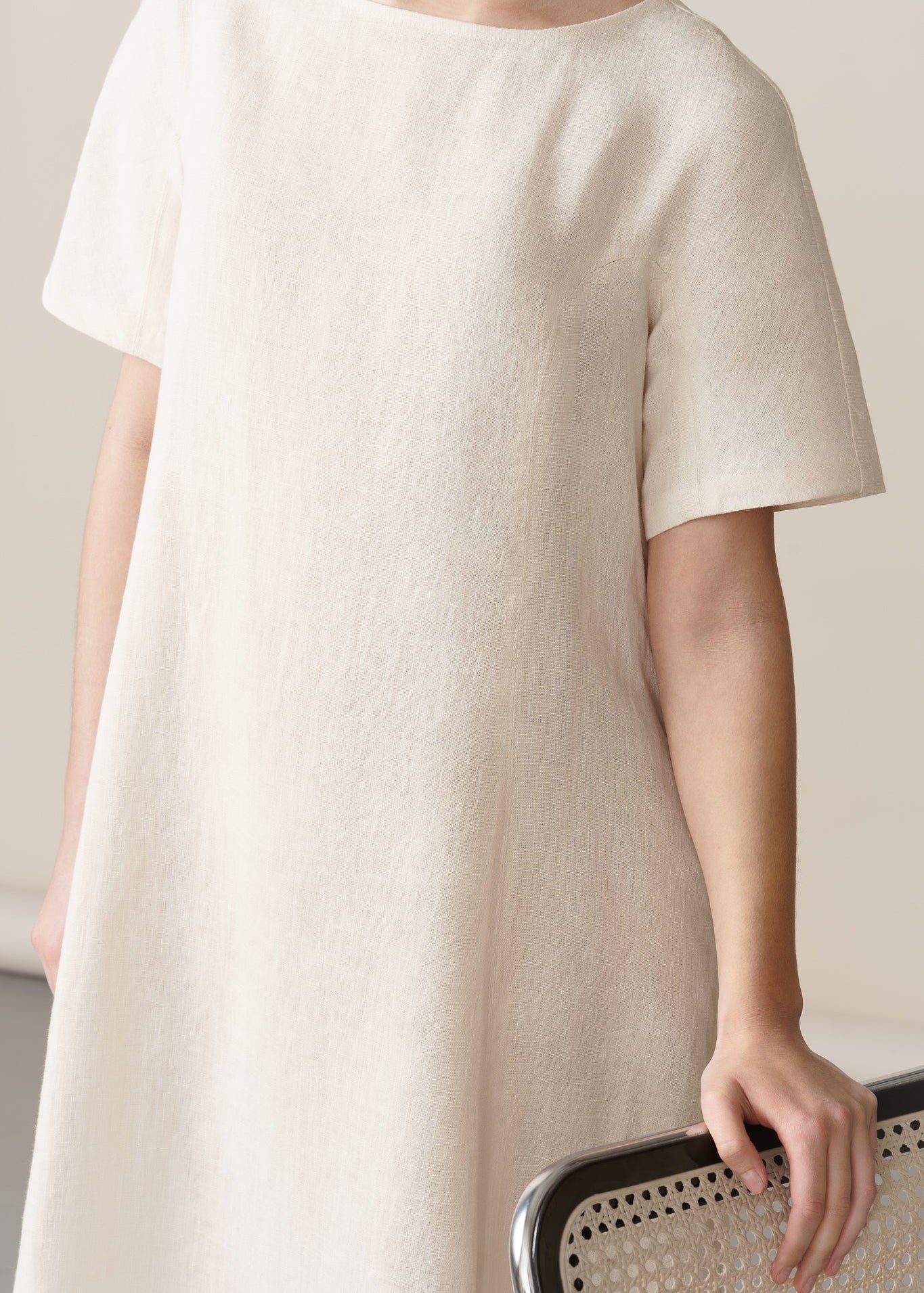 LINEN A-LINE DRESS