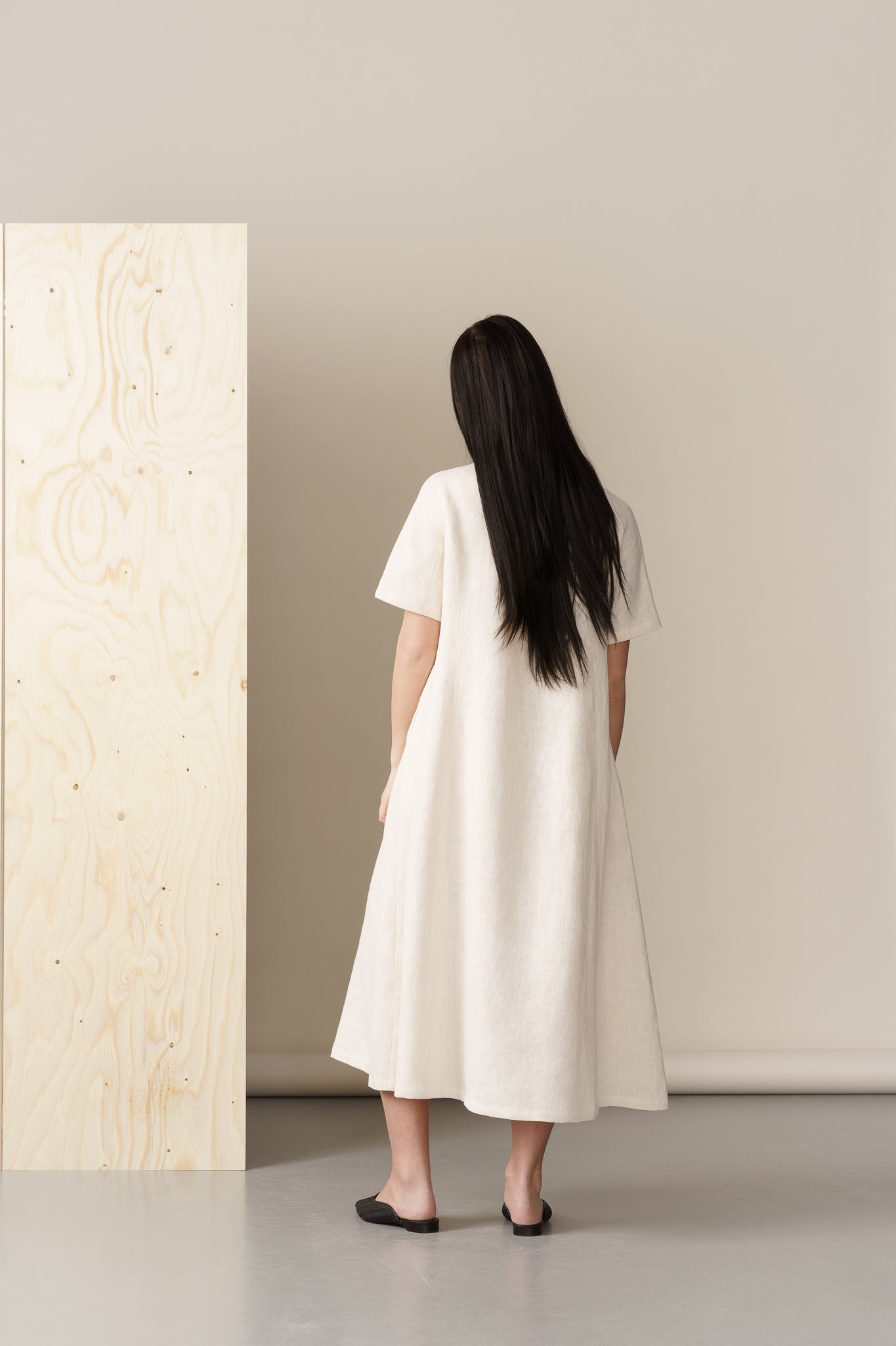 Natural linen dress loose silhouette