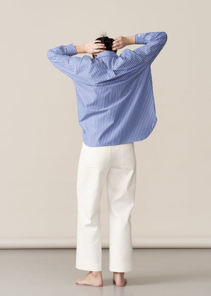 COTTON BASIC SHIRT BLUE STRIPES