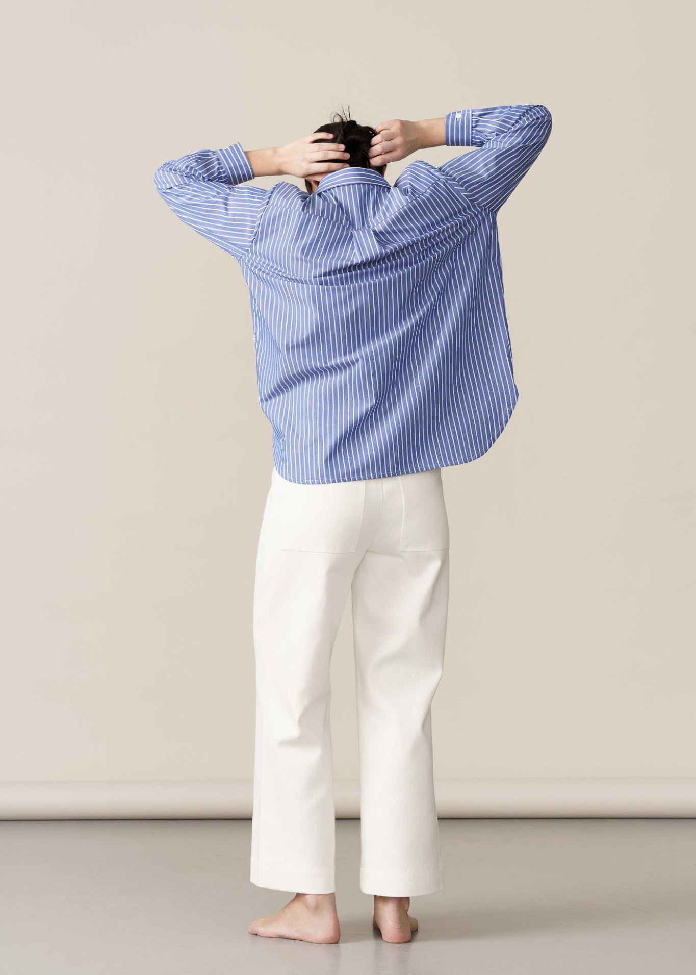 COTTON BASIC SHIRT BLUE STRIPES