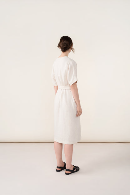 LINEN WRAP DRESS