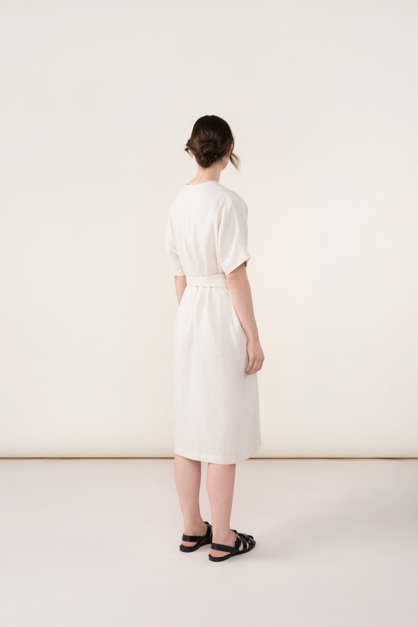 LINEN WRAP DRESS