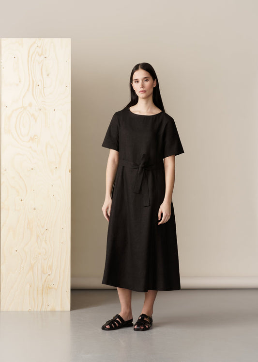 LINEN A-LINE DRESS