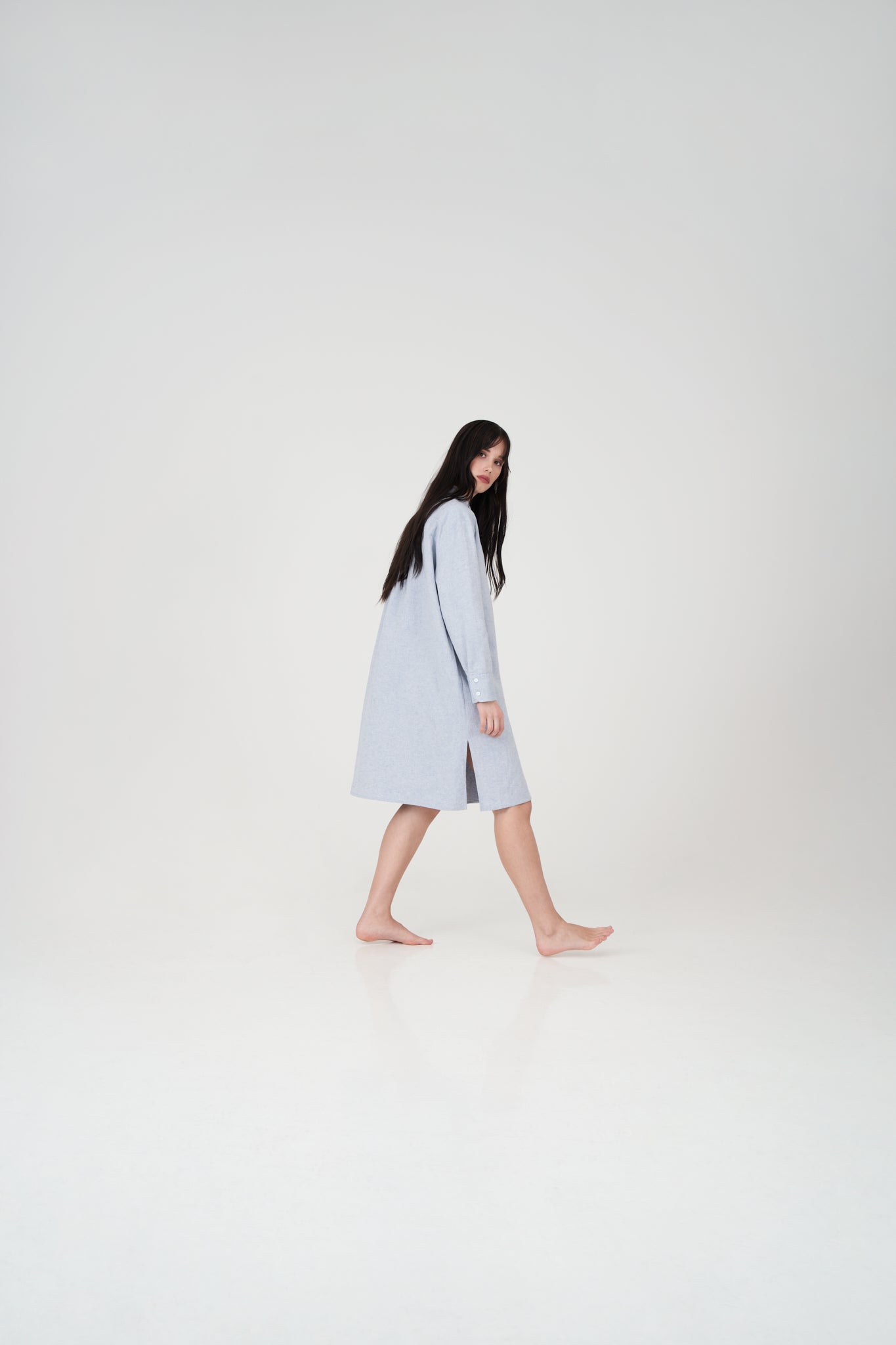 LINEN & COTTON SHIRT DRESS