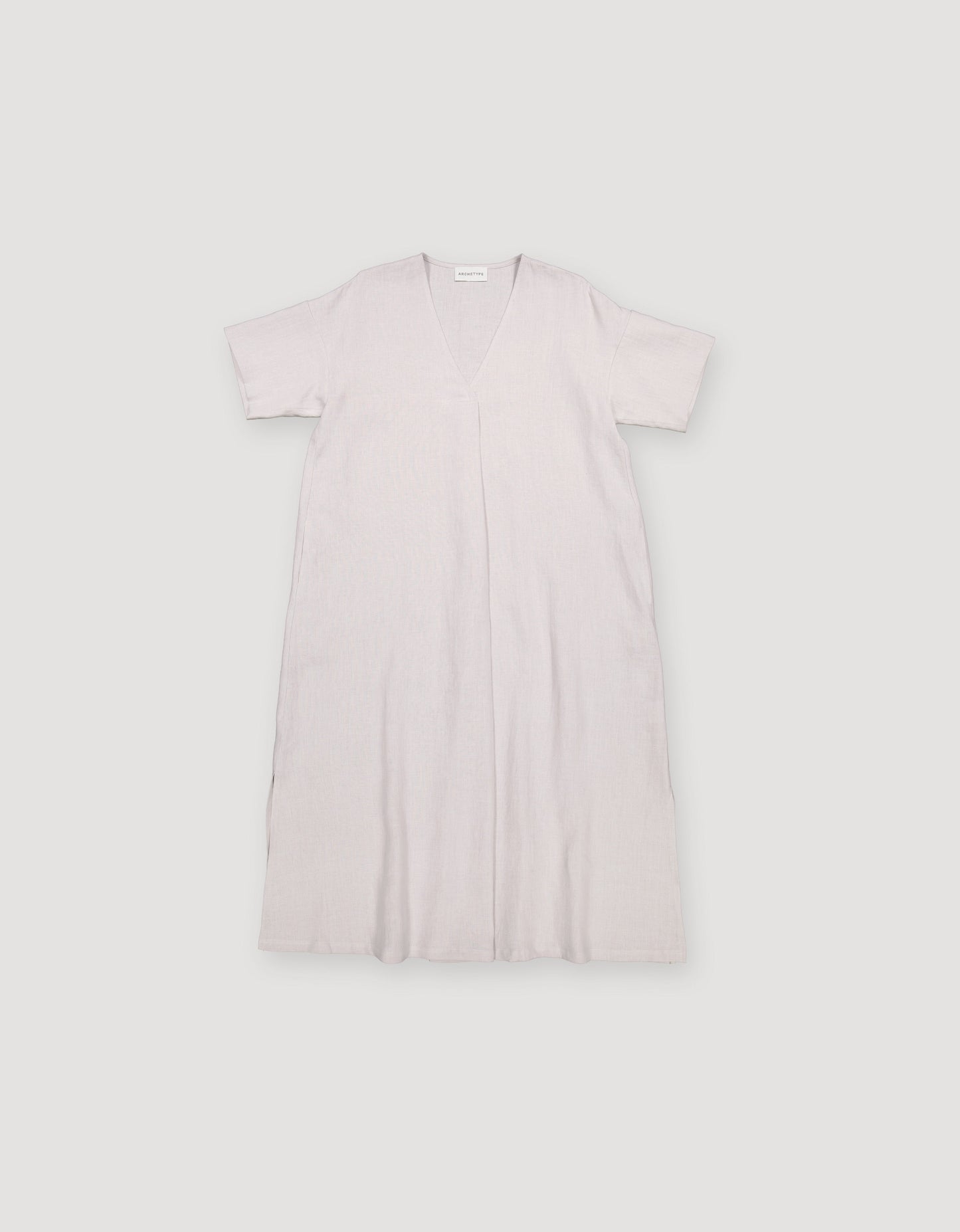 V-NECK LINEN DRESS